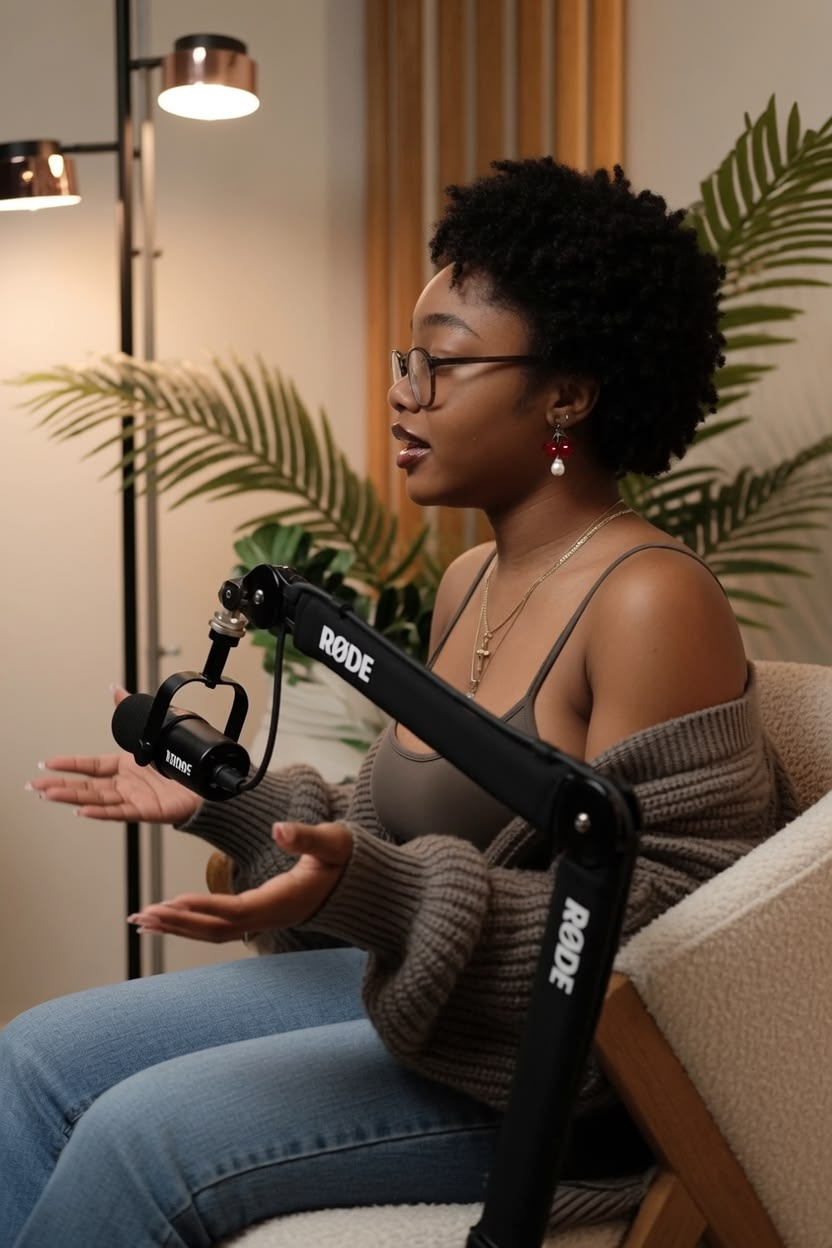 Amara O. filming for UGCbox